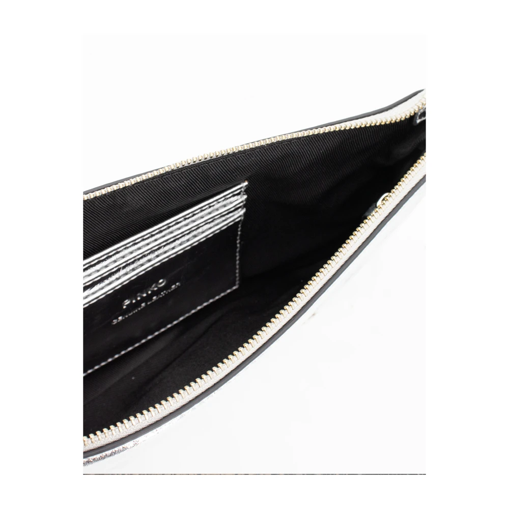 pinko Platte tas met metalen kettingriem Gray Dames