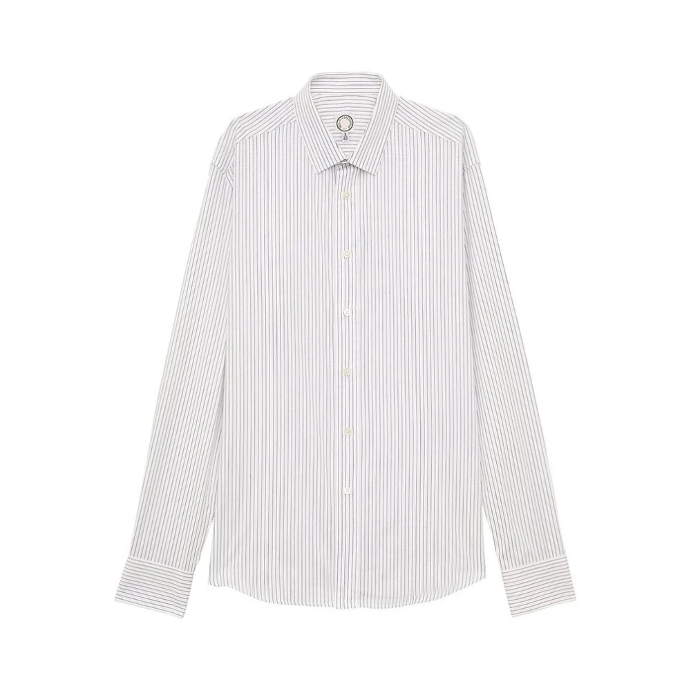Ines De La Fressange Paris Olivier heren navy en wit gestreept overhemd White Heren