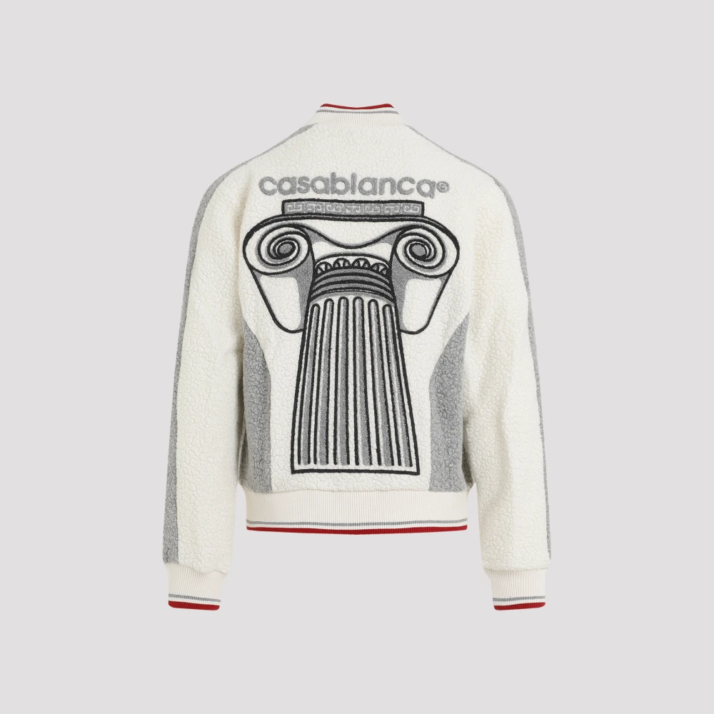 Casablanca Geborduurde Cashmere Jas in Wit White Heren