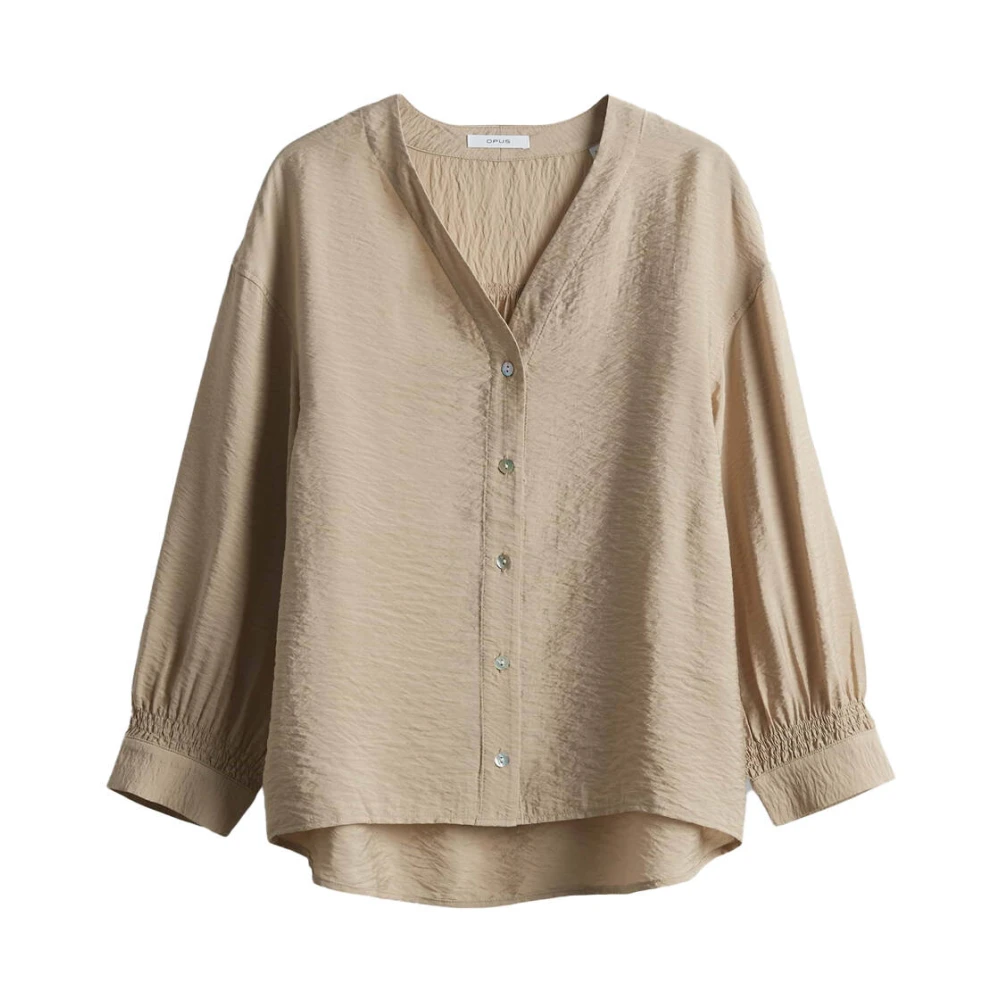 Opus Lange Mouw Blouse Failani Beige Dames
