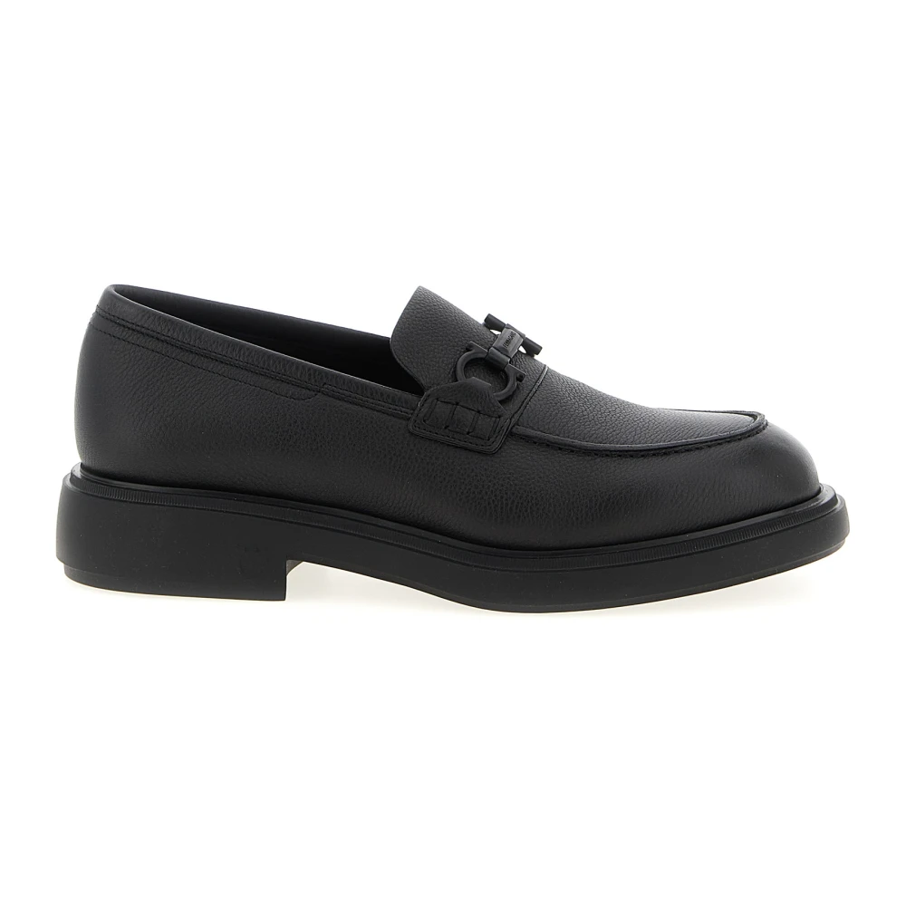 Ferragamo Men's Black Loafers, 6 Uk, Arden Loafers