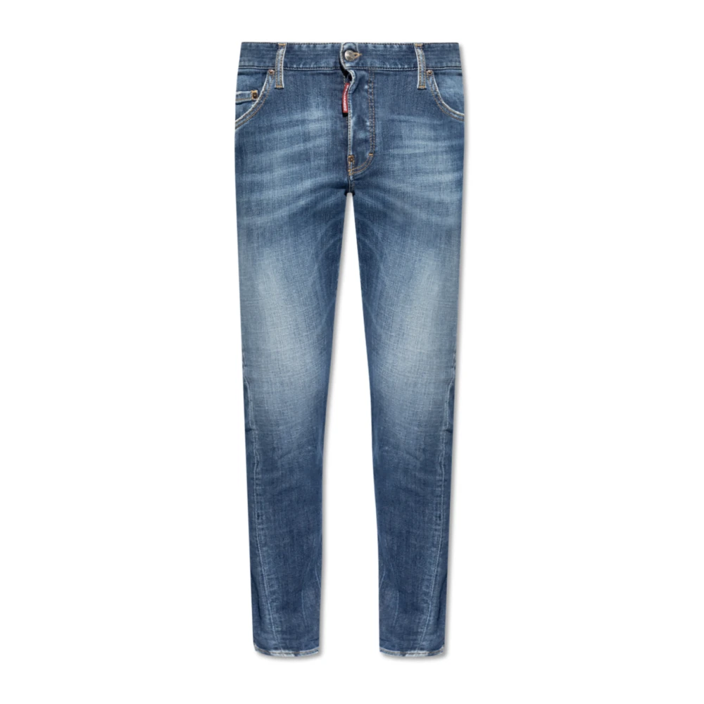 Dsquared2 Donkerblauwe Skinny Cut Denim Jeans Blue Heren