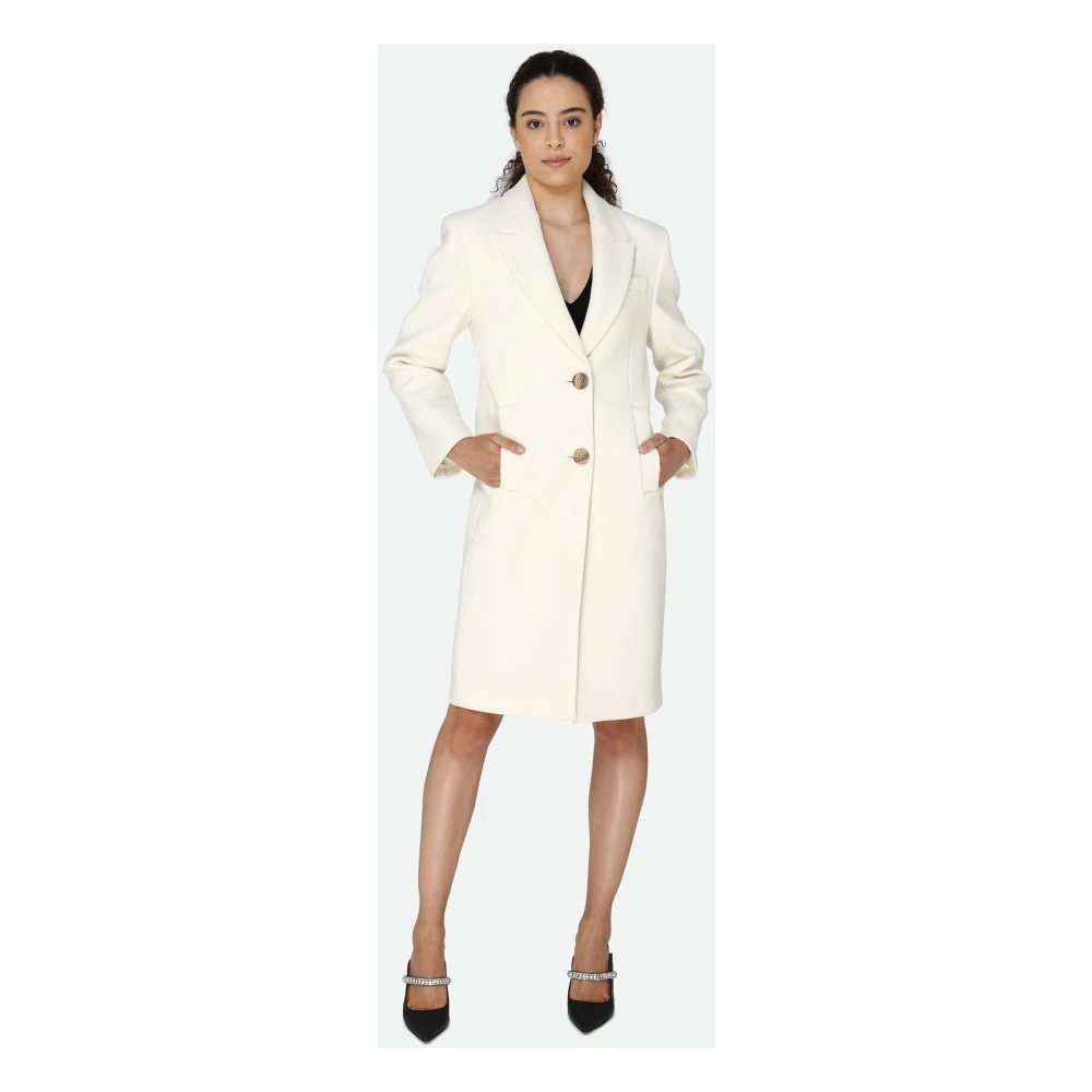 pinko Witte Jas Slim Fit Wolmix White Dames
