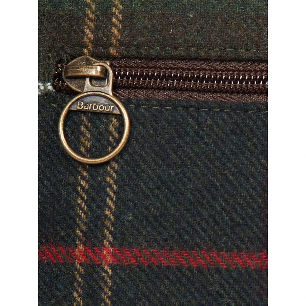 Barbour Klassieke Tartan Rugzak met Lederen Applicatie Green Dames