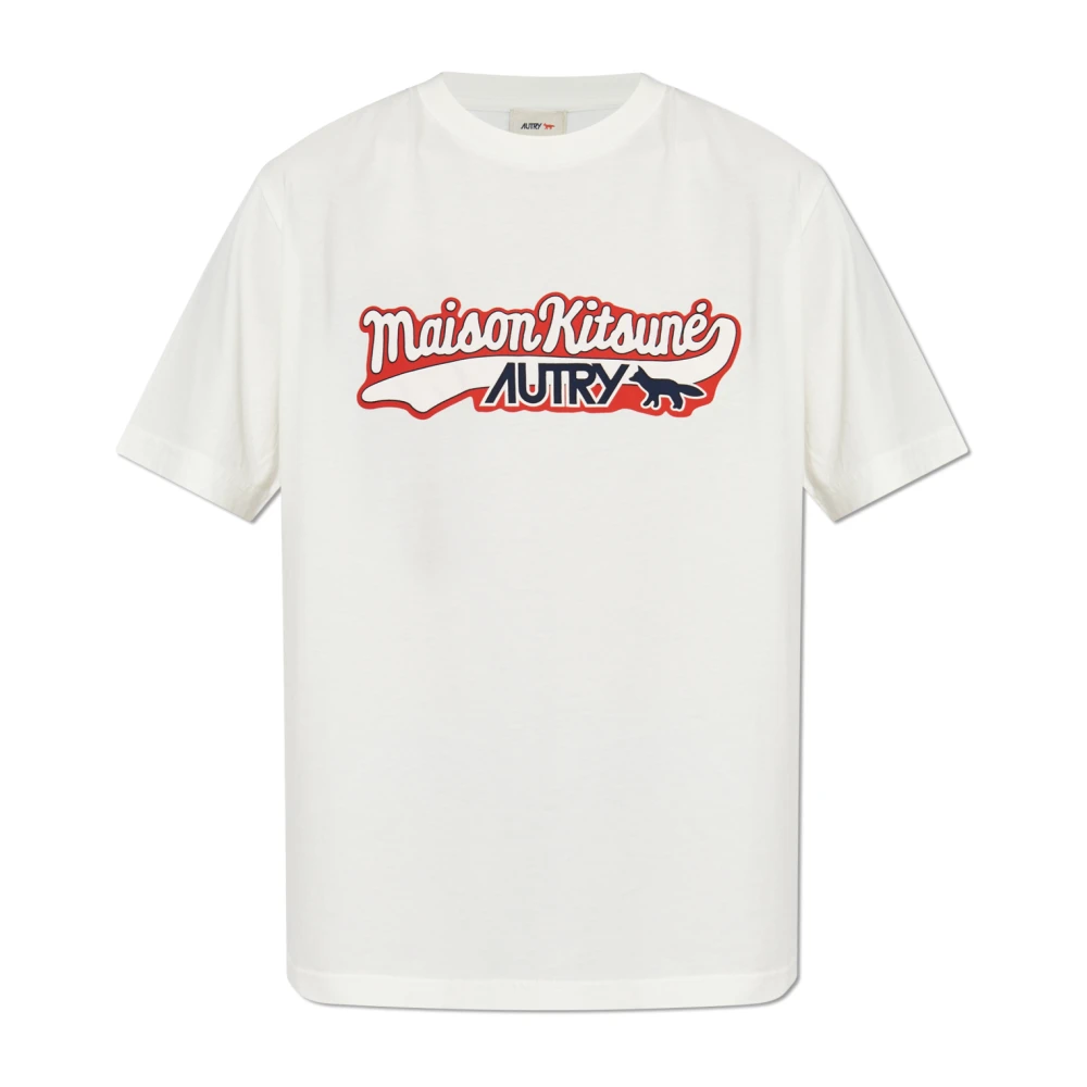 Autry Unisex White Auntry X Maison Kitsune - T-Shirts - Xs - Tops