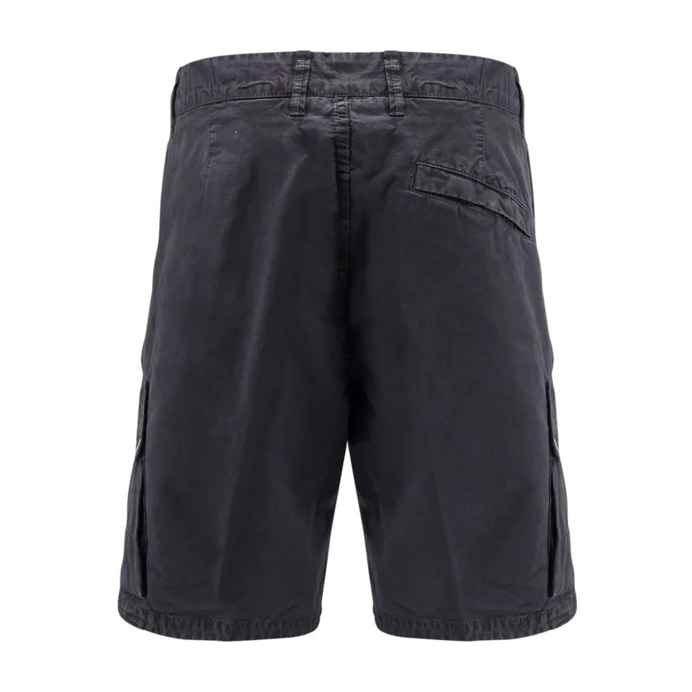 Stone Island Katoenen Bermuda Shorts met Logopatch Blue Heren
