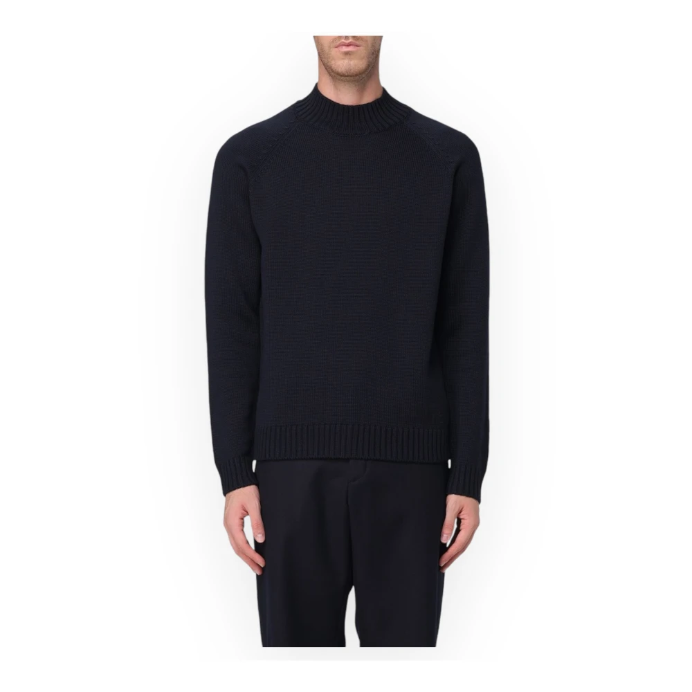 Zanone Ronde Hals Trui Blue Heren