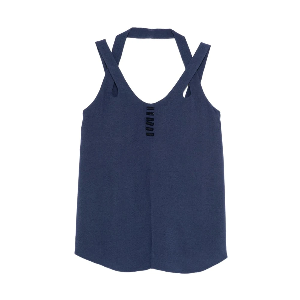 Emporio Armani Damen Blau V-Neck Top
