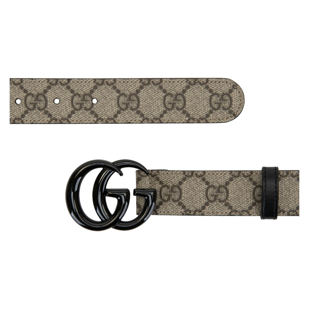 Gucci Leren Riem met Logo Gesp Beige Heren