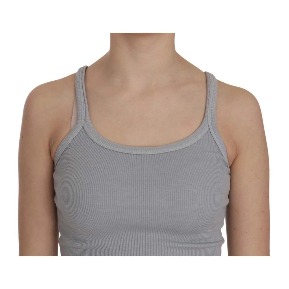 Pink Memories Grijze Mouwloze Katoenen Top Gray Dames