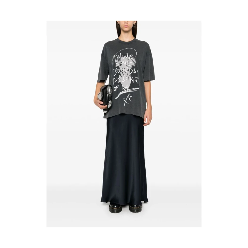 Anine Bing Bar Silk Maxi Rok Blue Dames