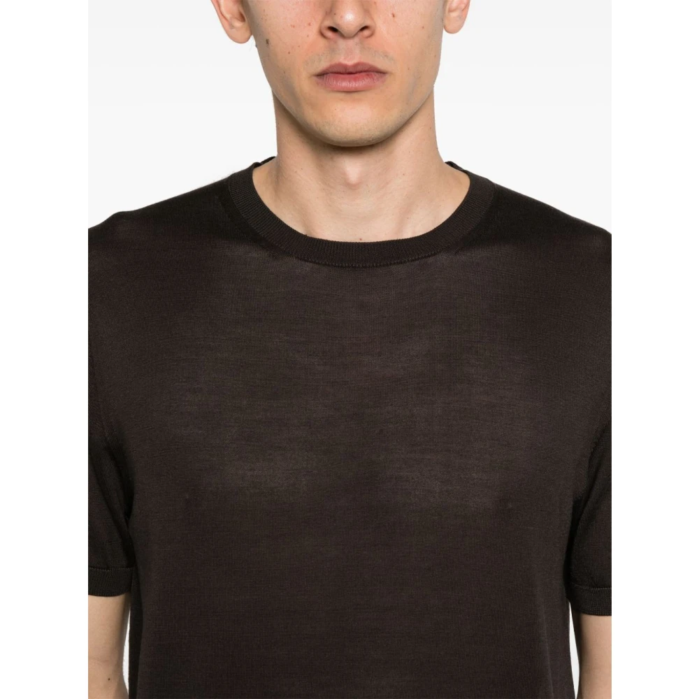 Corneliani Zwarte Zijden Sweater Herenmode Black Heren