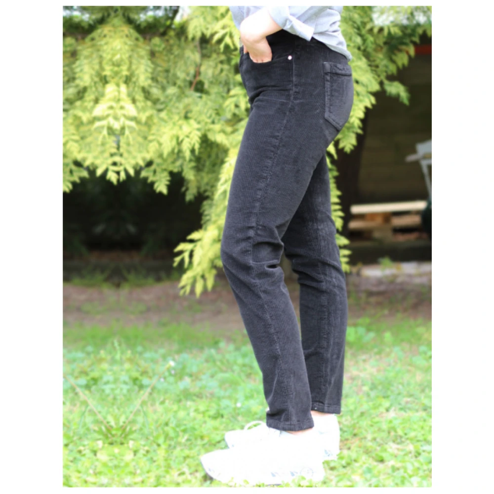 Islow Corduroy Slim 7 8 Broek Black Dames