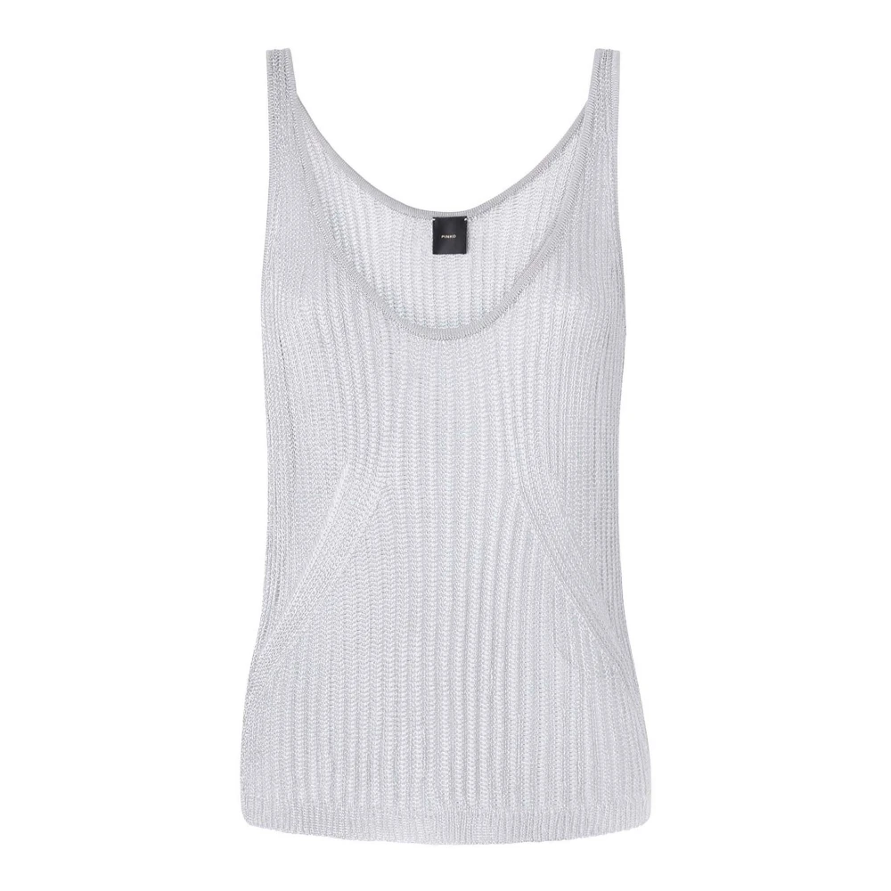 Pinko Women's Gray Sleeveless Tops, L, Grey Topwear