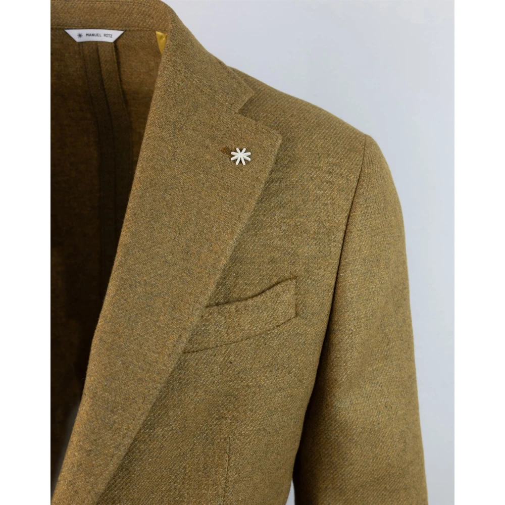 Manuel Ritz Klassieke herenjas met revers Green Heren
