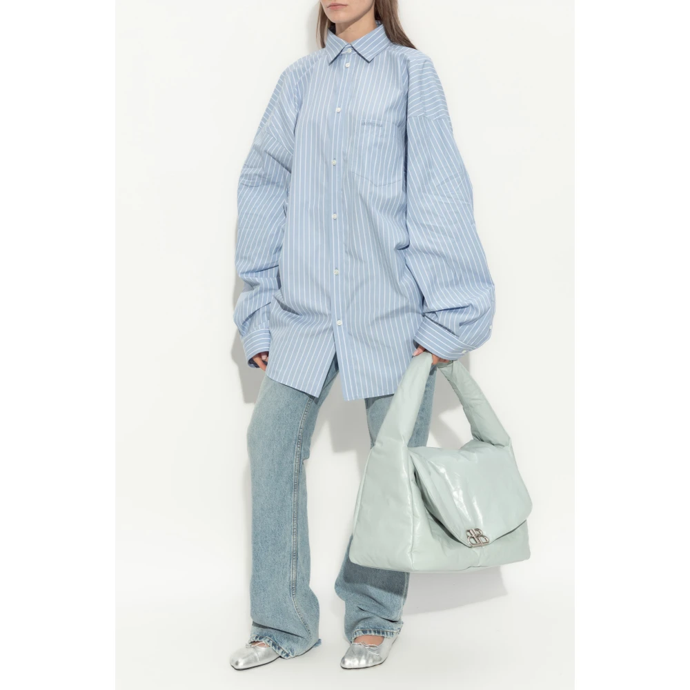 Balenciaga Gestreept patroon overhemd Blue Dames