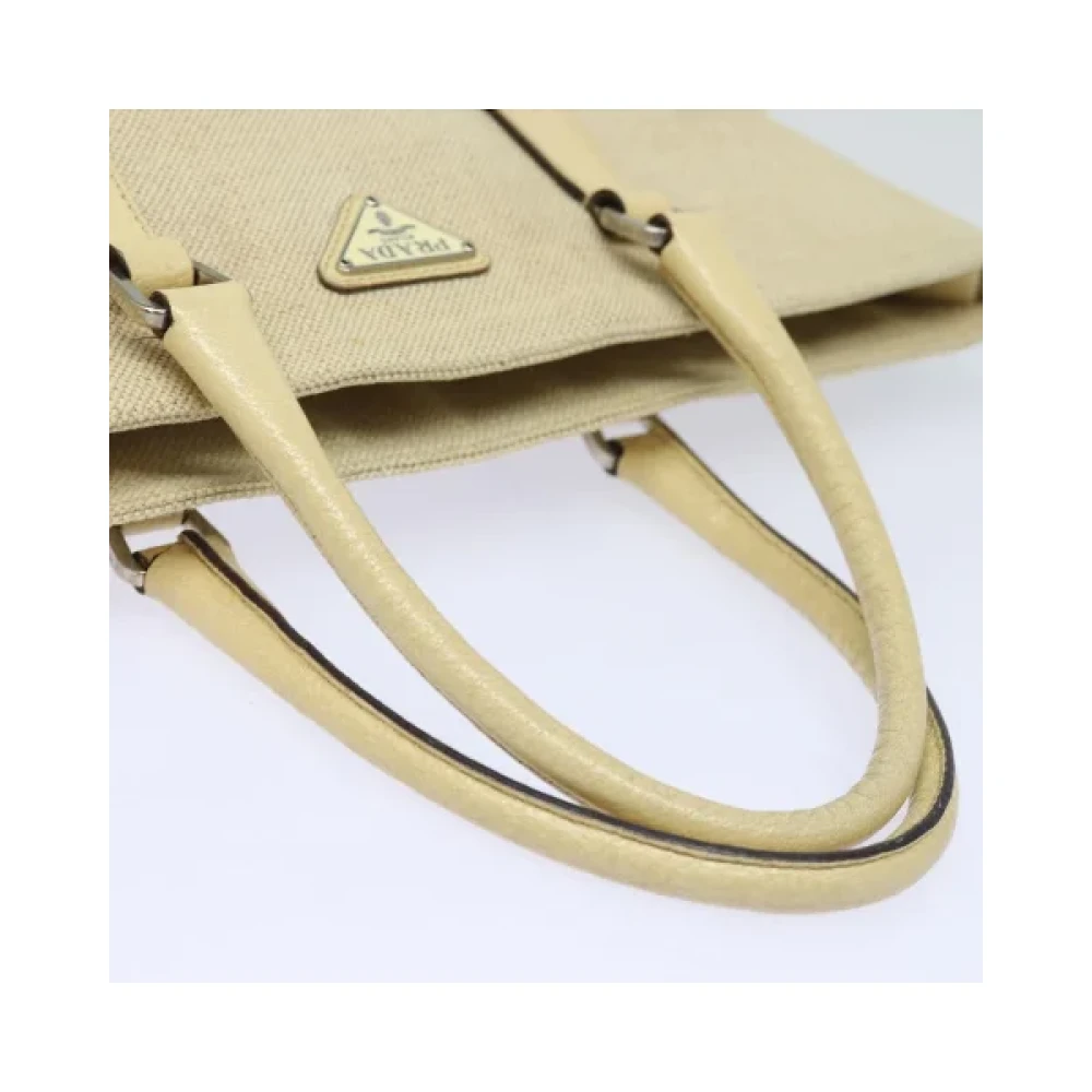 Prada Vintage Pre-owned Canvas handbags Beige Dames