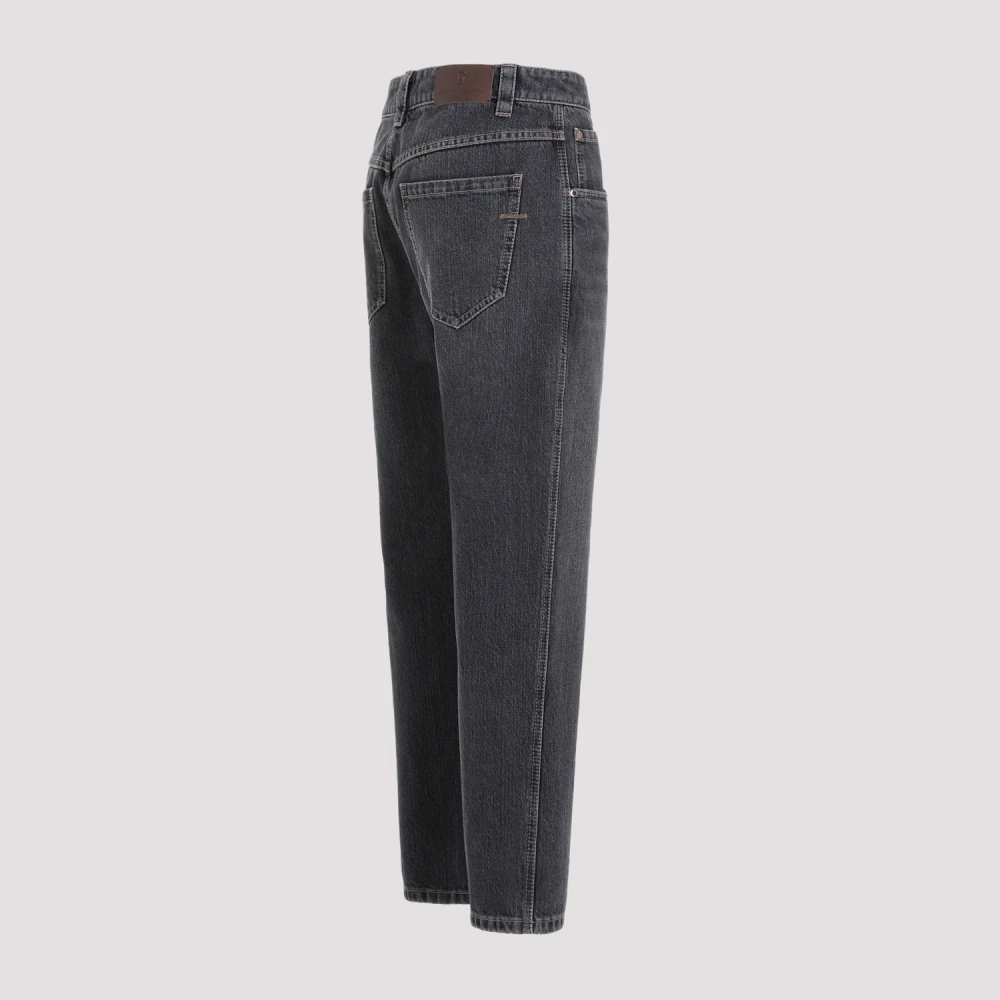 BRUNELLO CUCINELLI Zwarte Stone Denim Katoenen Jeans Gray Dames