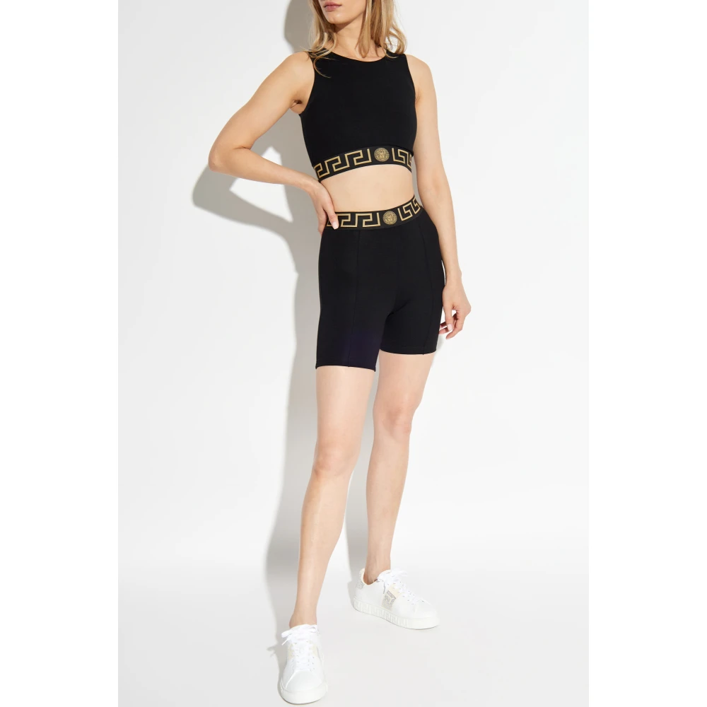 Versace Shorts met logo Black Dames