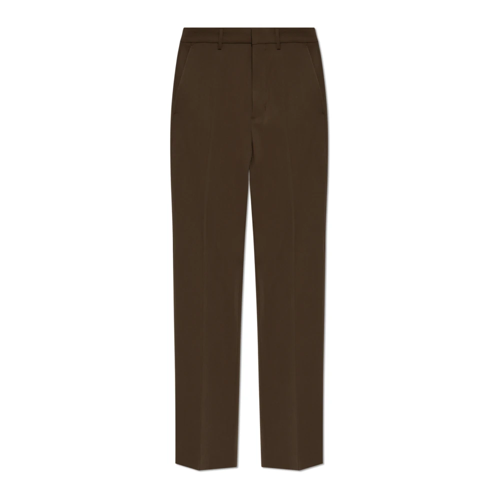 Ami Paris Wol wollen broek met rechte pijpen Green Heren