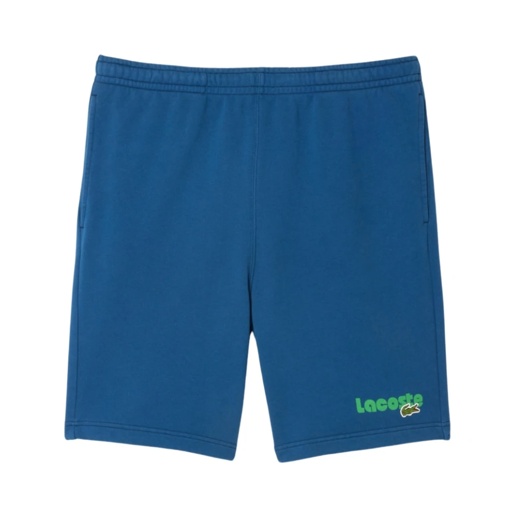Lacoste Blauwe Shorts met Logo Print Blue Heren