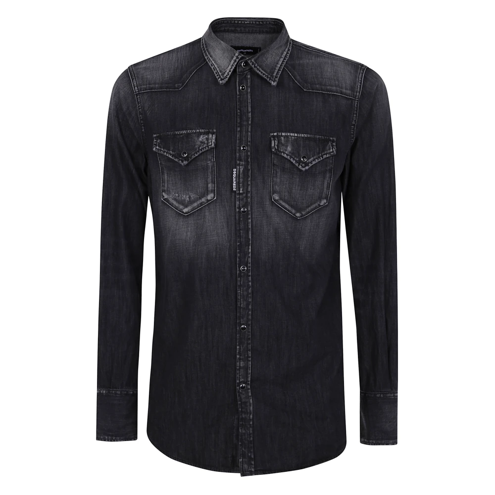 Dsquared2 Zwarte Klassieke Westernoverhemd Black Heren