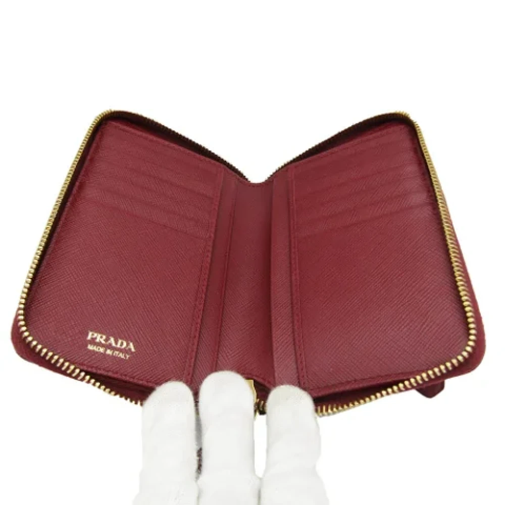 Prada Vintage Pre-owned Leather wallets Red Dames