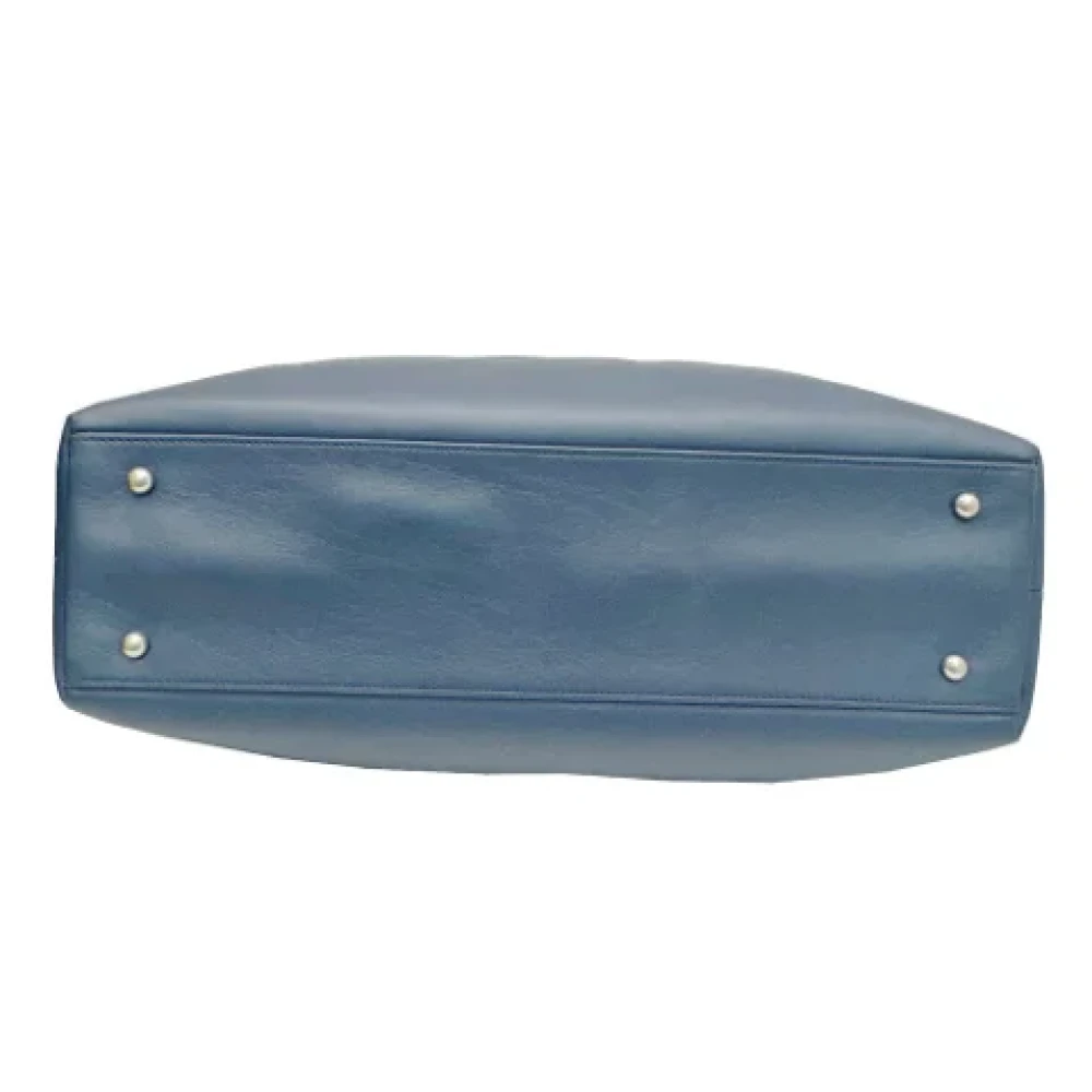 Chanel Vintage Pre-owned Leather chanel-bags Blue Dames