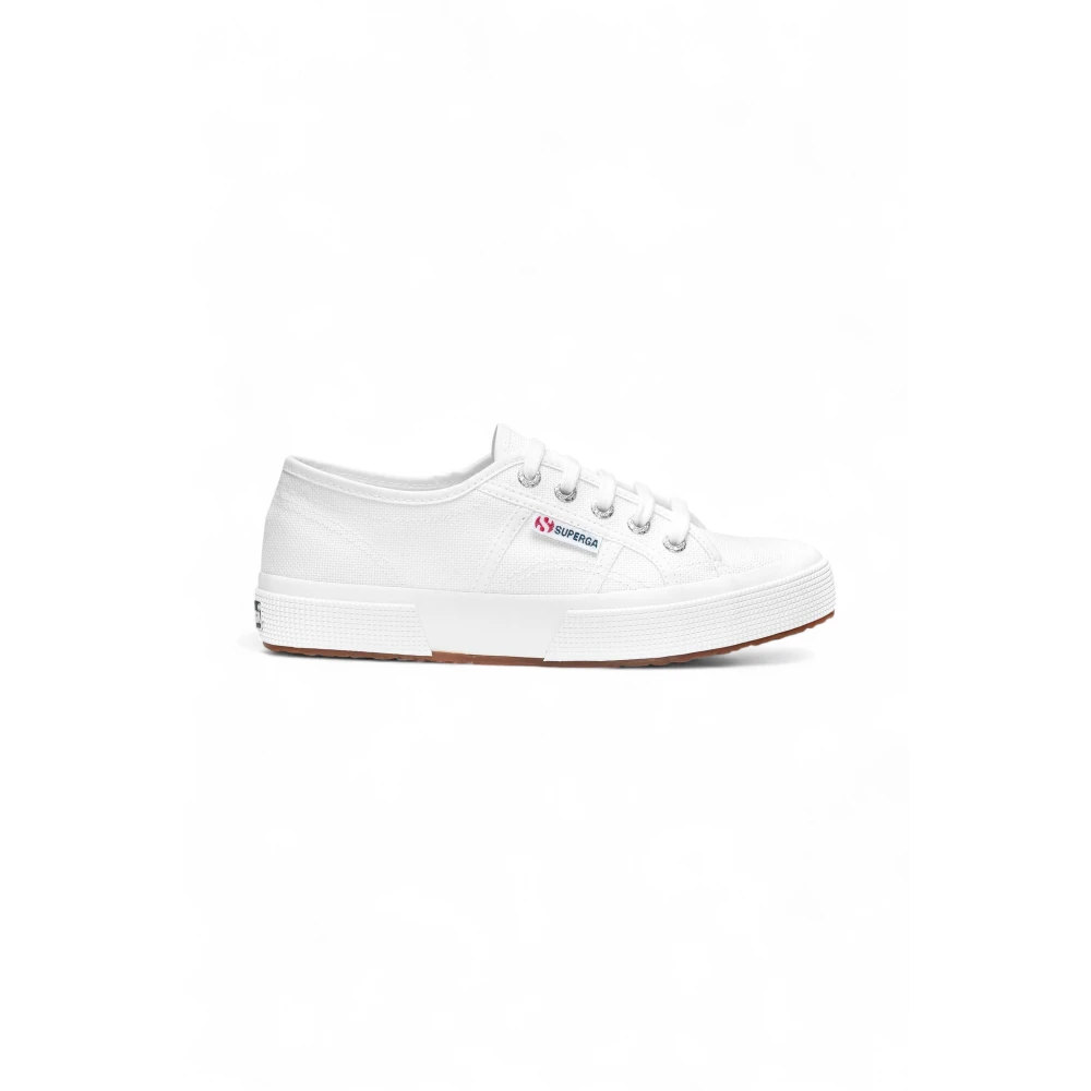Superga Weiß Canvas Schnürung Gummisohle Sneakers,E Sneakers
