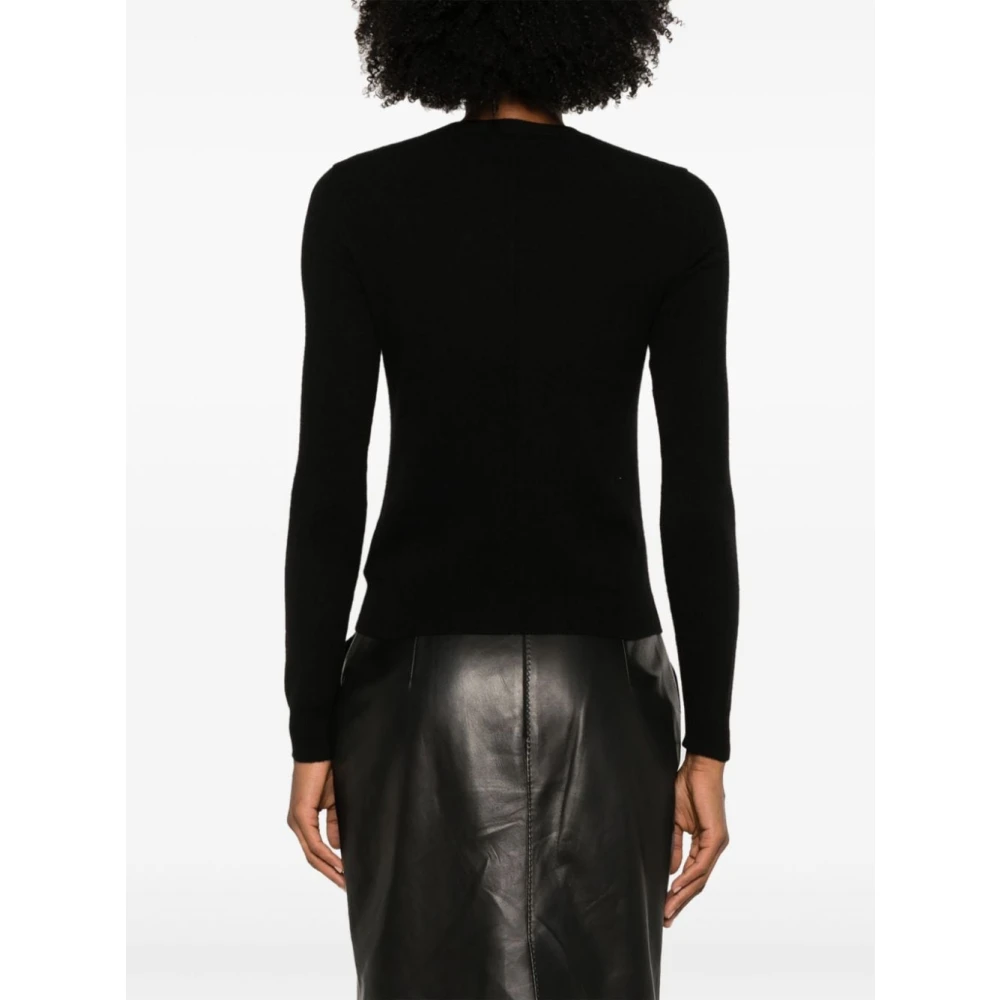 Saint Laurent Opengebreide Trui Black Dames