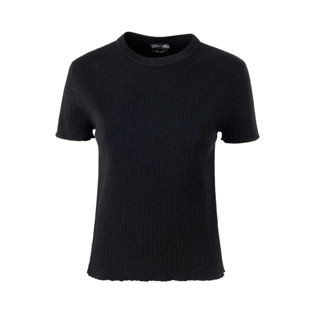 Tom Ford Women's Black Ribbed Stretch Top
