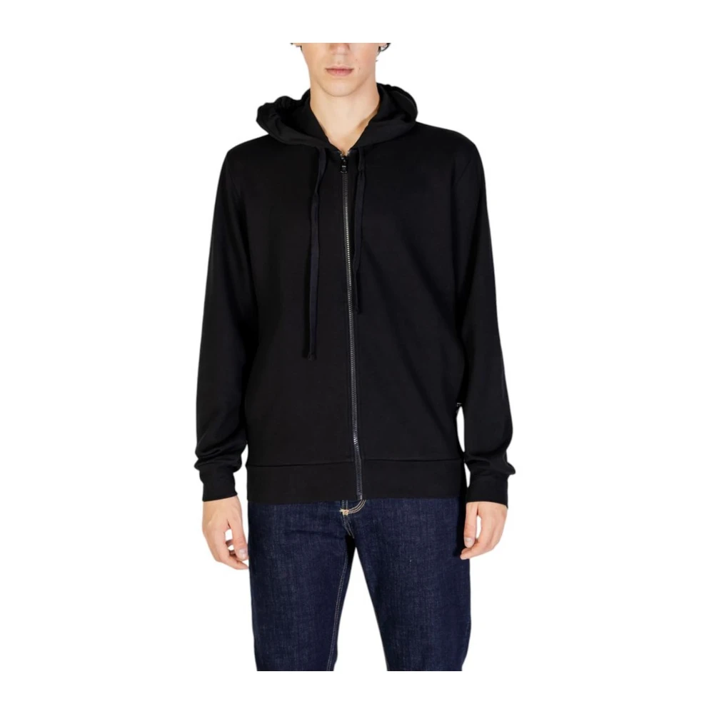 Emporio Armani Zwarte Polyester Blend Sweater Heren Herfst Winter Black Heren
