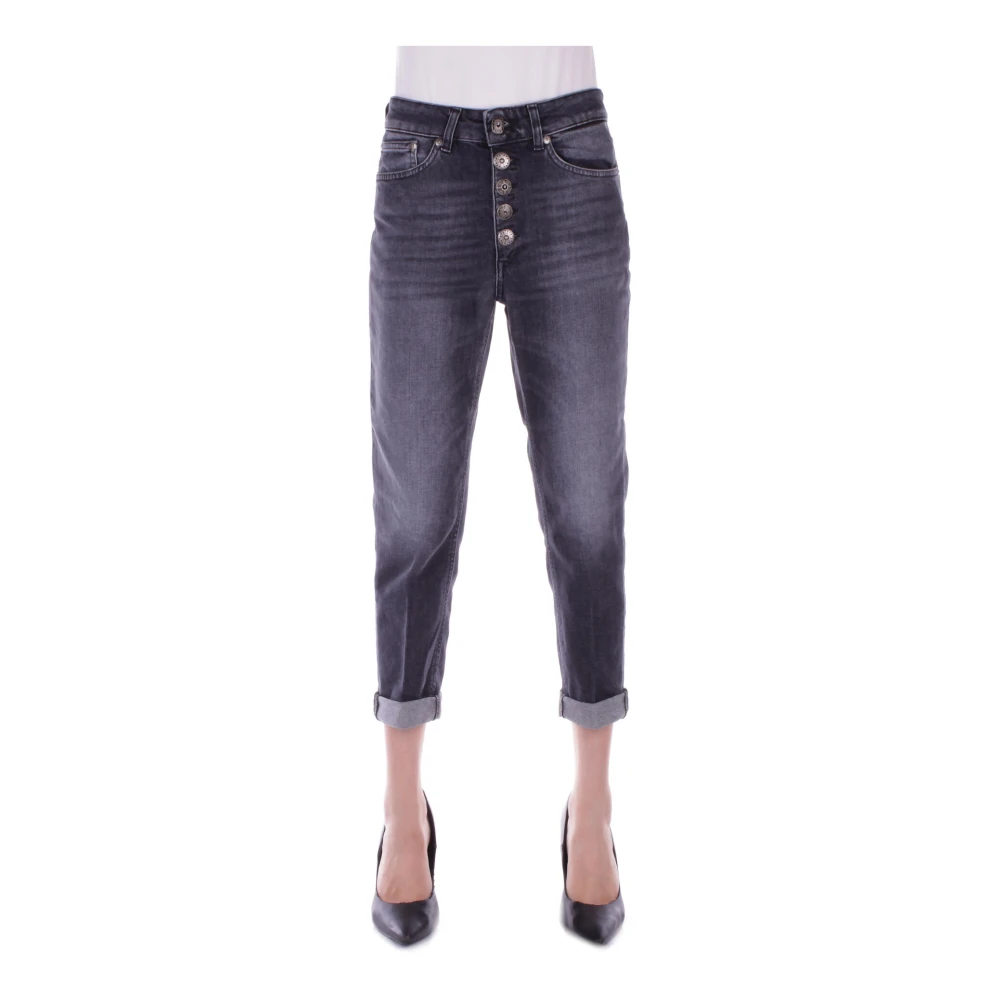 Dondup Stijlvolle Capri Jeans met Speciale Knopen Gray Dames