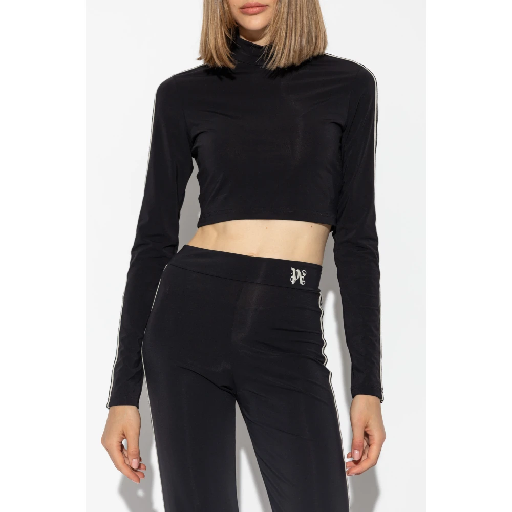 Palm Angels Top met opstaande kraag Black Dames