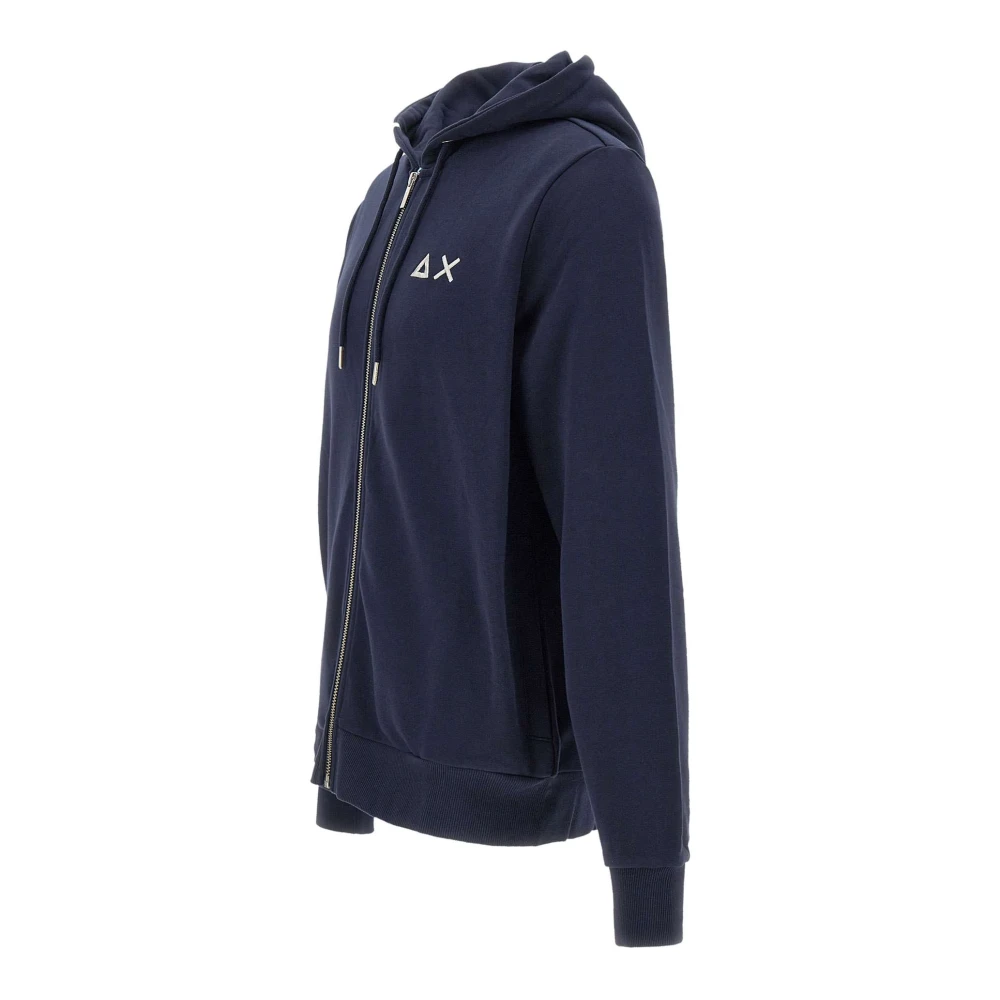 Sun68 Heren Katoenen Sweatshirt Navy Blue Hoodie Blue Heren