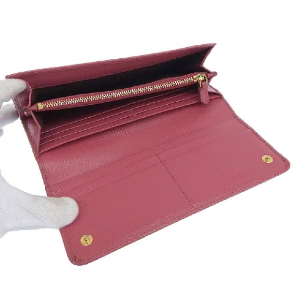 Prada Vintage Pre-owned Leather wallets Pink Dames