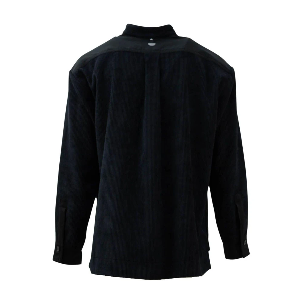 High Oversized Zwart Shirt met Militaire Stijl Zakken Black Dames
