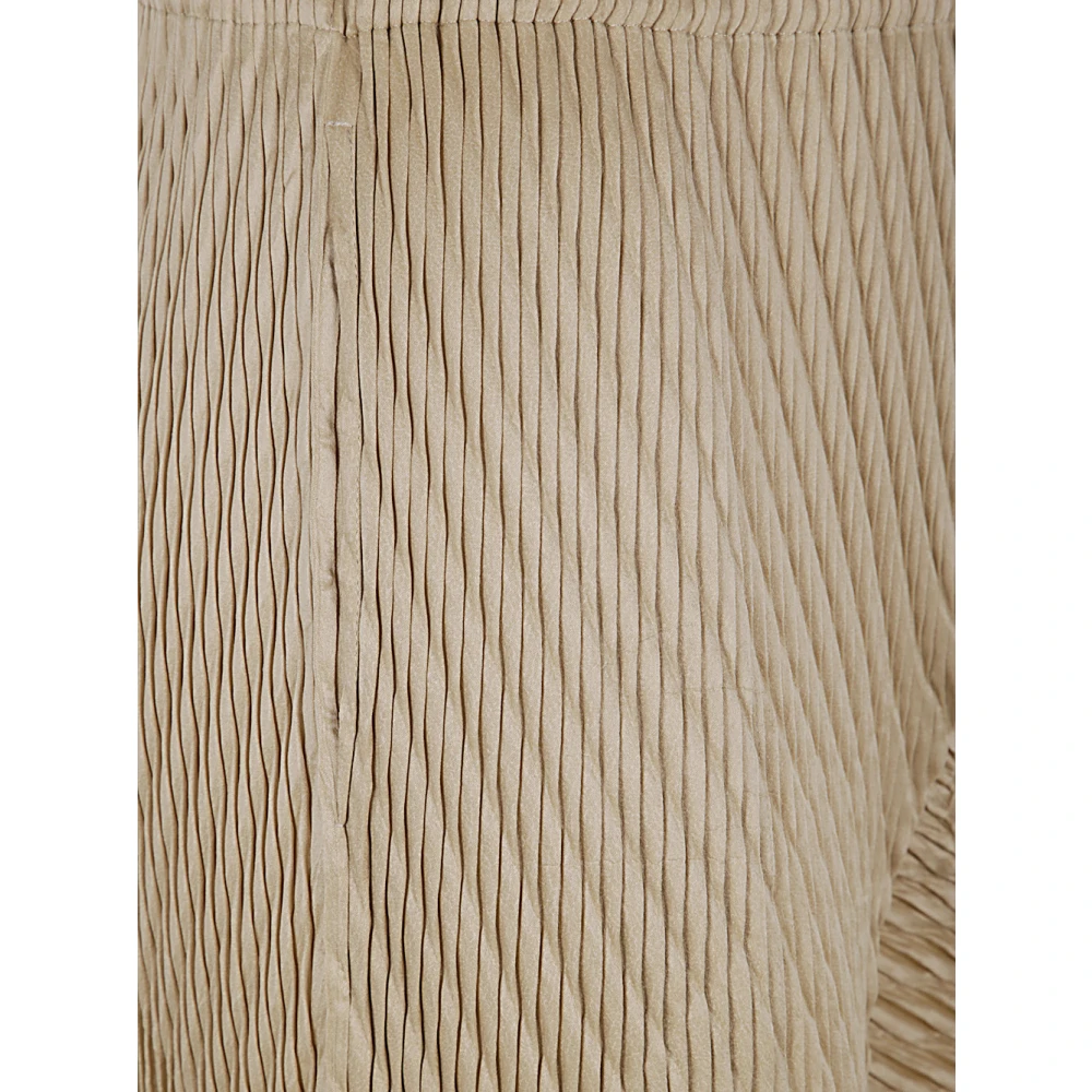 Issey Miyake Suede Plooibroek Beige Dames