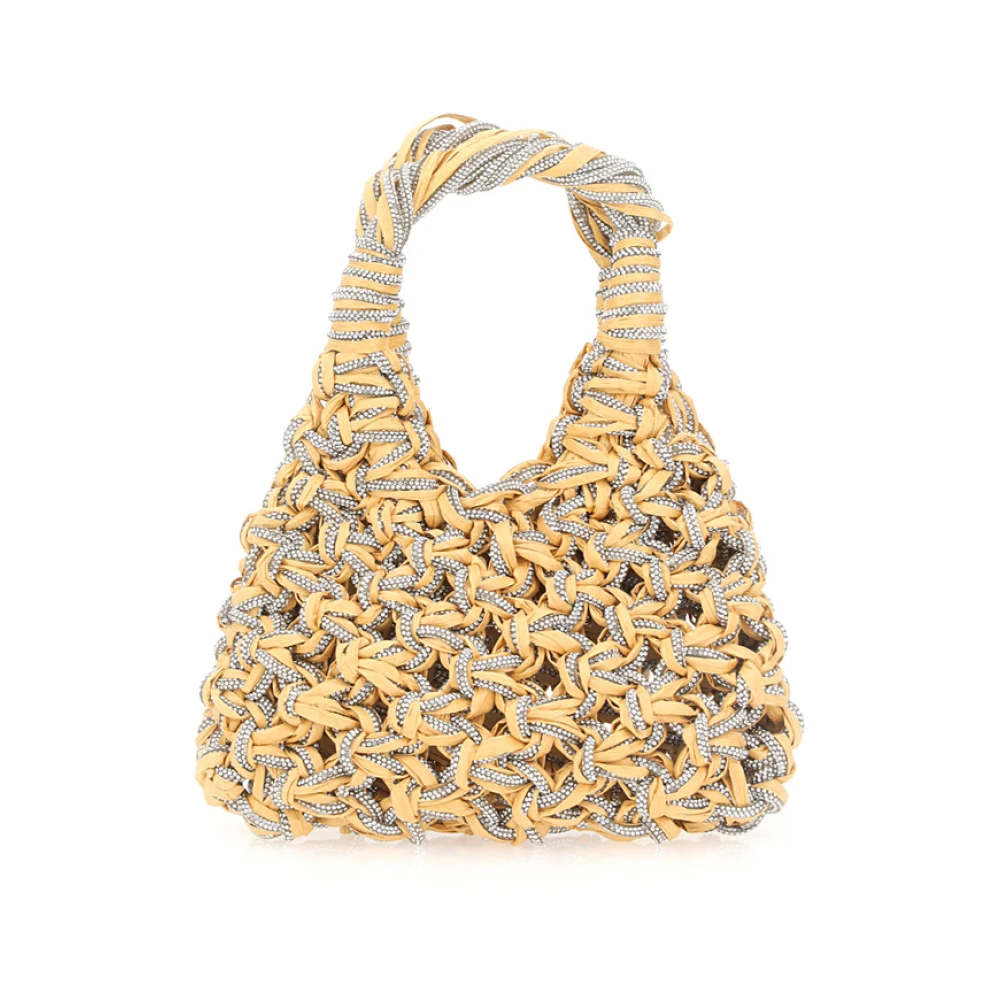 Hibourama Rafia Stijl Handtas Beige Dames