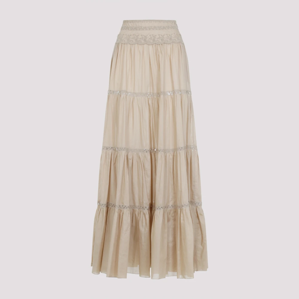 Ermanno Scervino Neutrale Katoenen Rok Ss25 Beige Dames