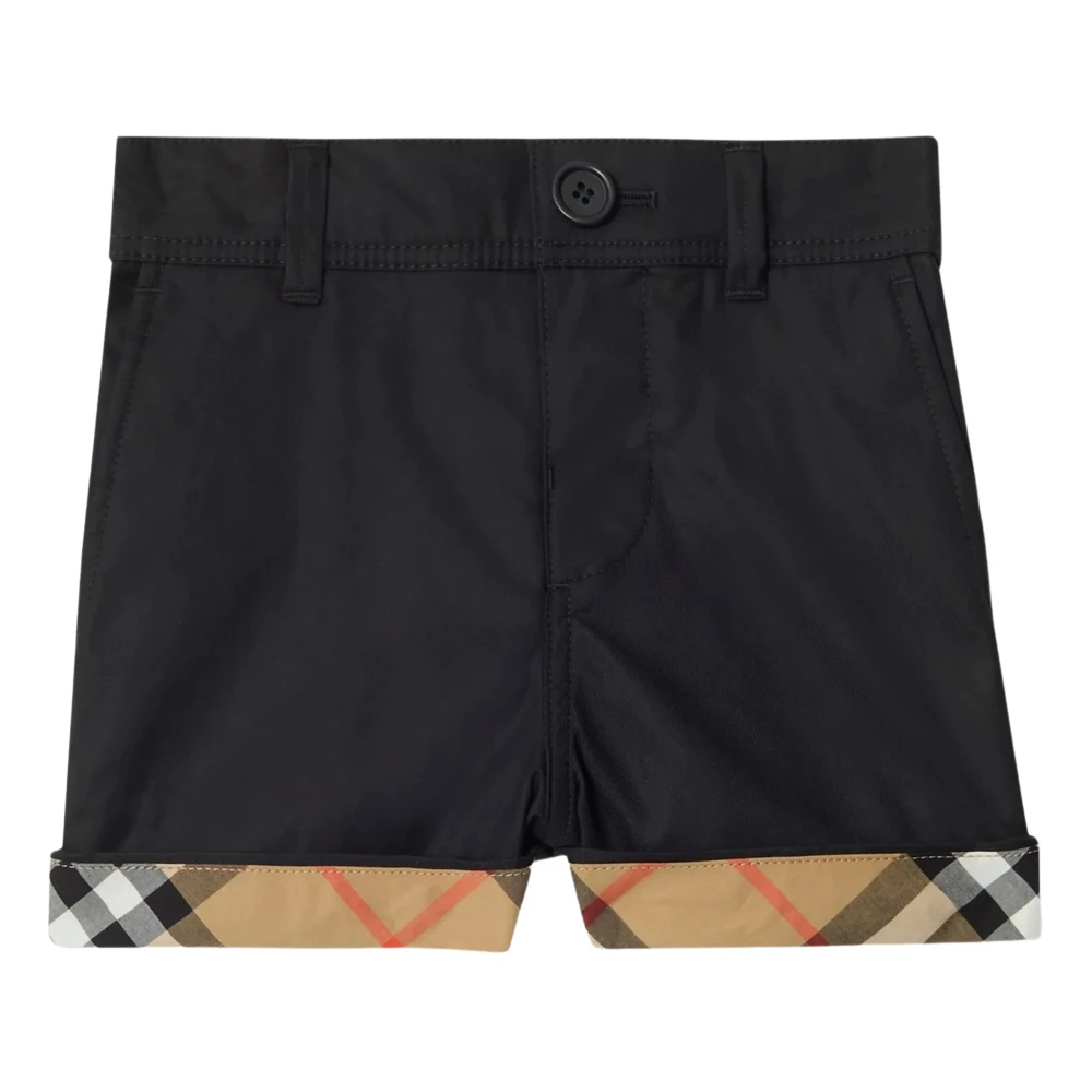 Burberry Blue Shorts, Male, 6 M, Mini Oscar Check Turn-Up Shorts