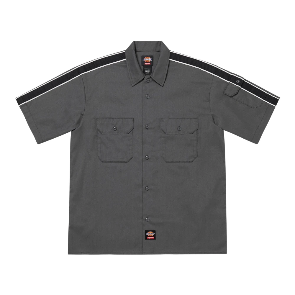 Supreme Beperkte oplage Gestreept werkoverhemd houtskool Gray Heren