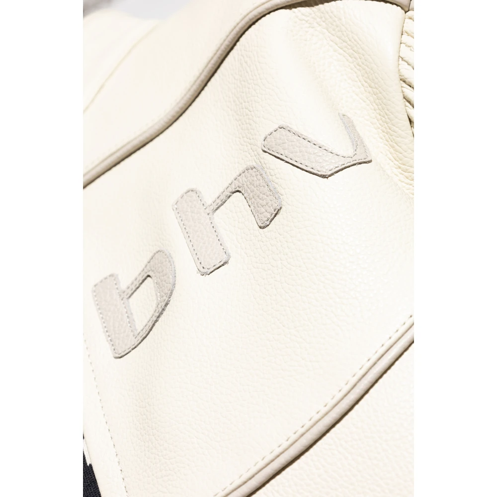 Misbhv Leren jas met logo Beige Heren