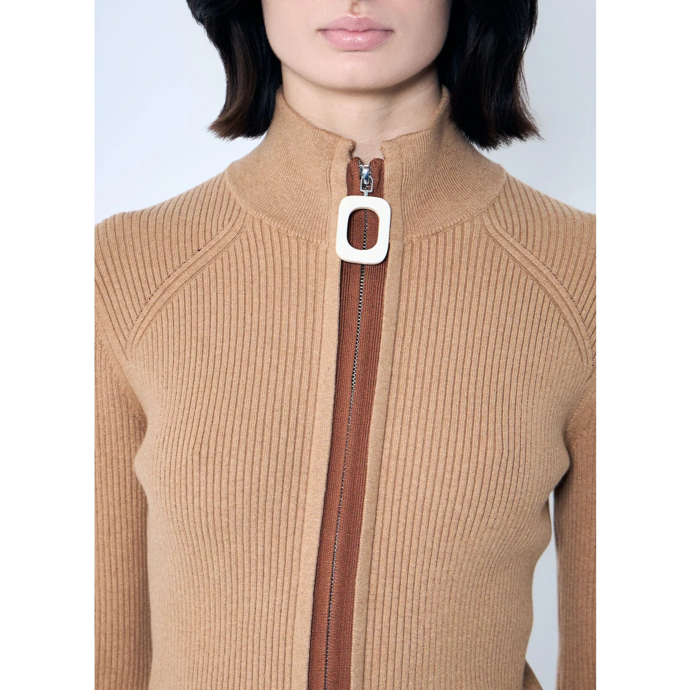 JW Anderson Ritssluiting Gebreide Vest Beige Dames