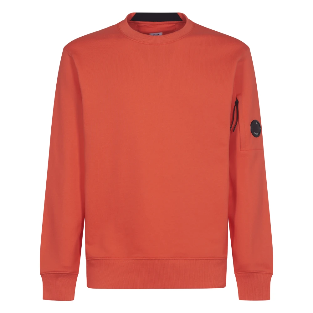 C.P. Company Diagonal Raised Fleece Crew Neck Sweatshirt Red Heren