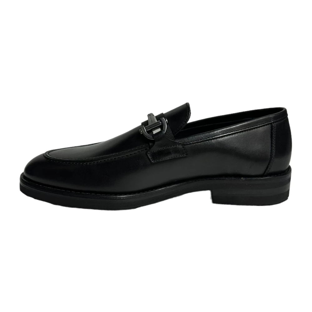 Marechiaro 1962 Zwarte leren mocassin met rubberen zool Black Heren