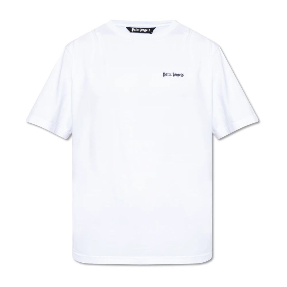 Palm Angels Men's White T-Shirts, Xl, T-Shirt With Logo