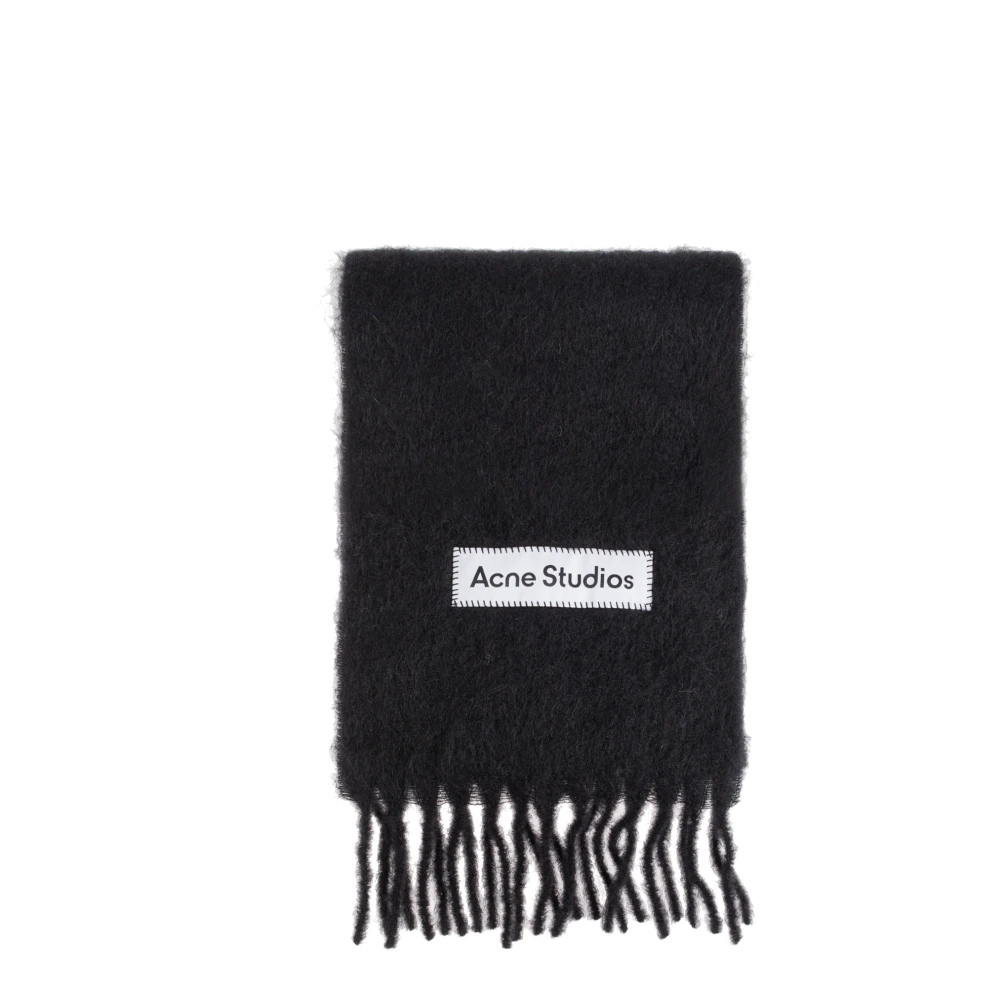 Acne Studios Unisex Black Winter Scarves, One Size, Wool Scarf