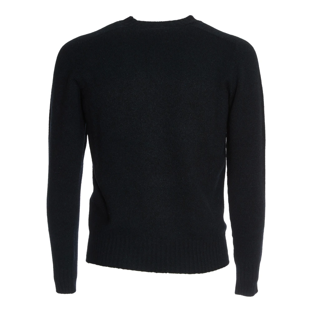 Malo Blauwe Crew Neck Kasjmier Trui Blue Heren