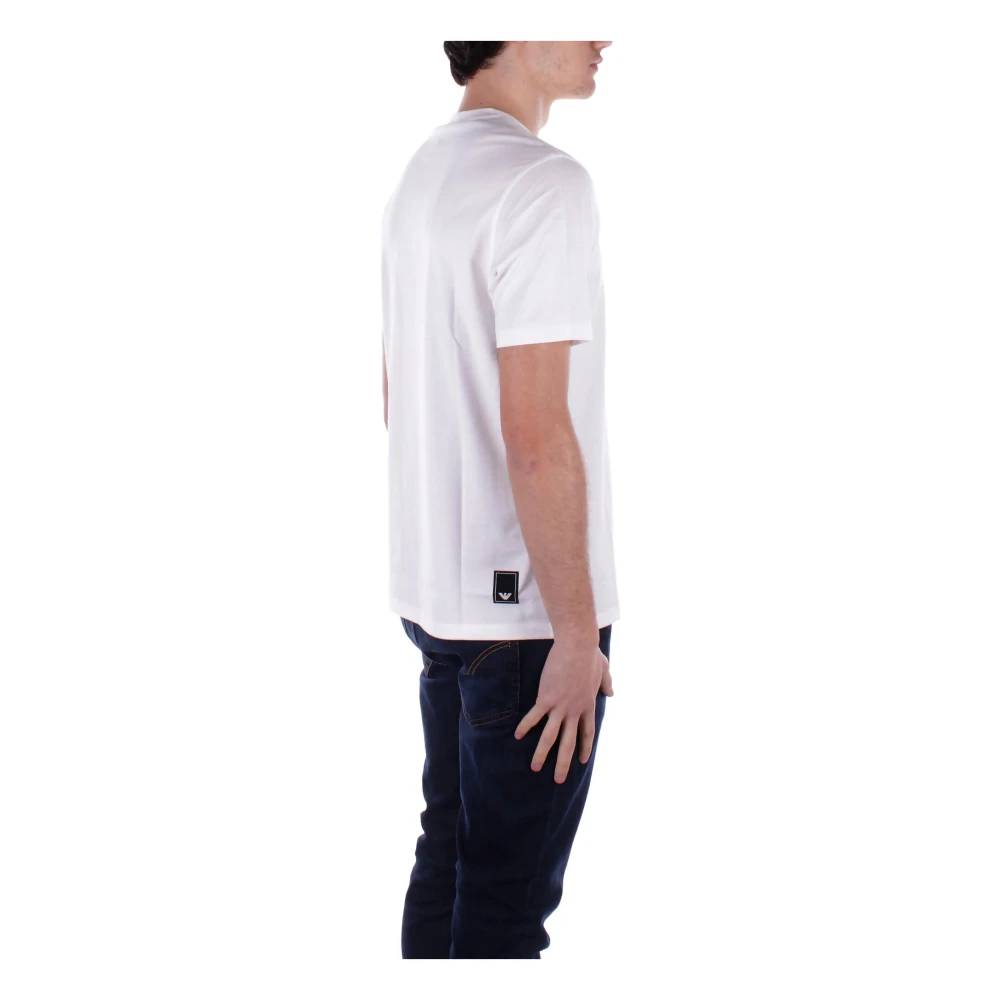 Emporio Armani Witte Logo Front T-shirts en Polos White Heren
